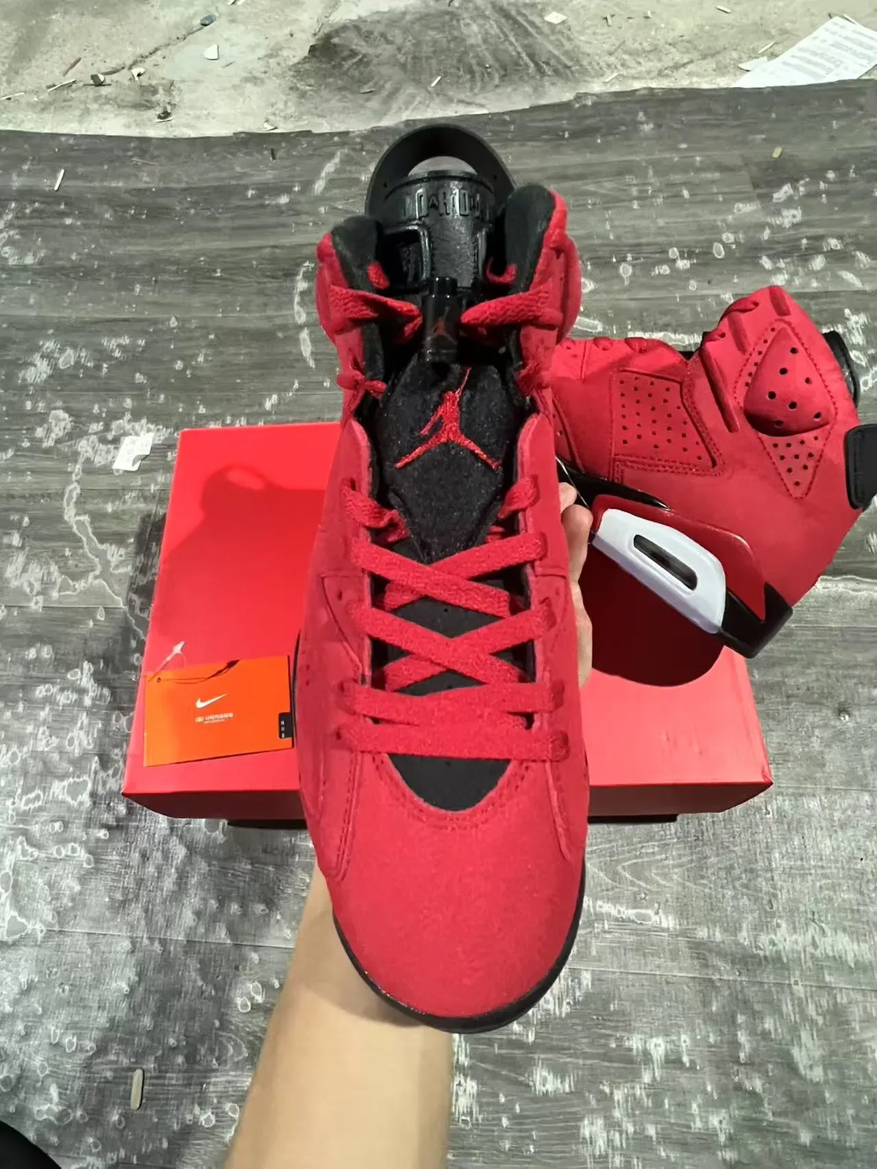 Air Jordan 6 Vermelho Preto Branco Tênis de Basquete 3