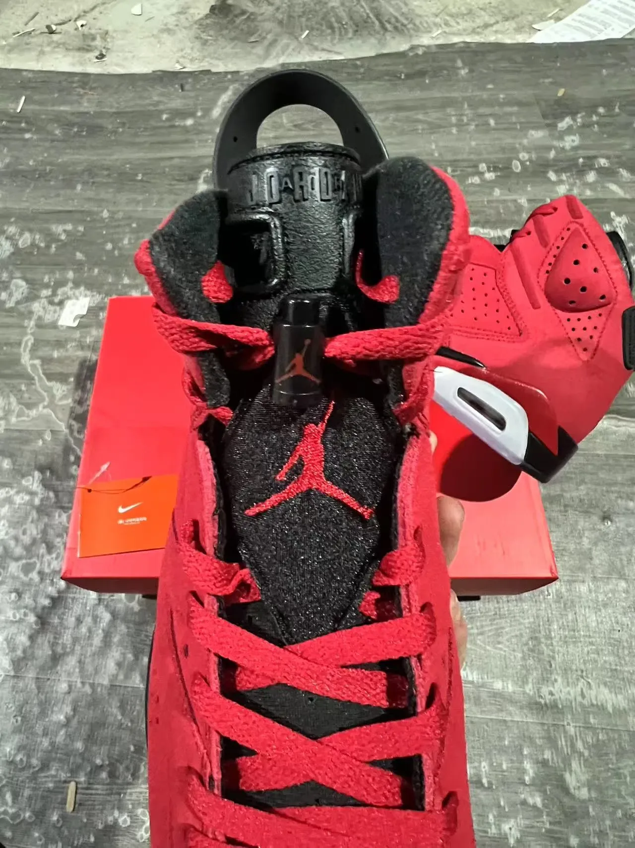 Air Jordan 6 Vermelho Preto Branco Tênis de Basquete 4