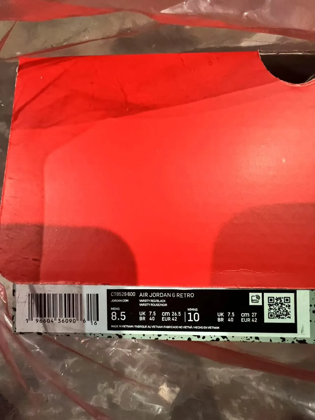 Air Jordan 6 Vermelho Preto Branco Tênis de Basquete 10