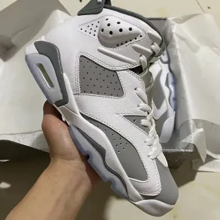 Air Jordan 6 Zapatos de baloncesto blanco gris