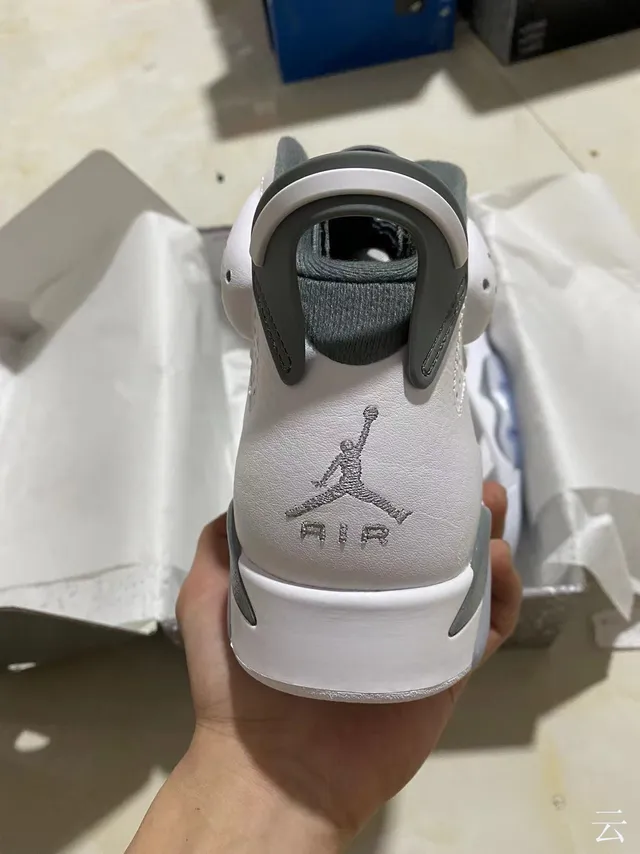 Air Jordan 6 White Gray Basketball Shoes 6