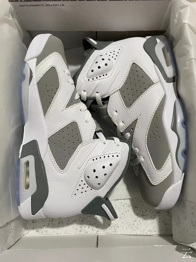 Air Jordan 6 White Gray Basketball Shoes 7
