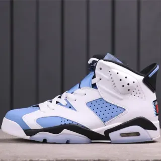 Air Jordan 6 White Light Blue Black Basketball Shoes