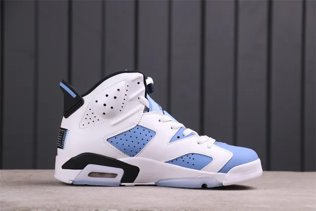 Zapatillas de baloncesto Air Jordan 6 blanco azul claro negro 2