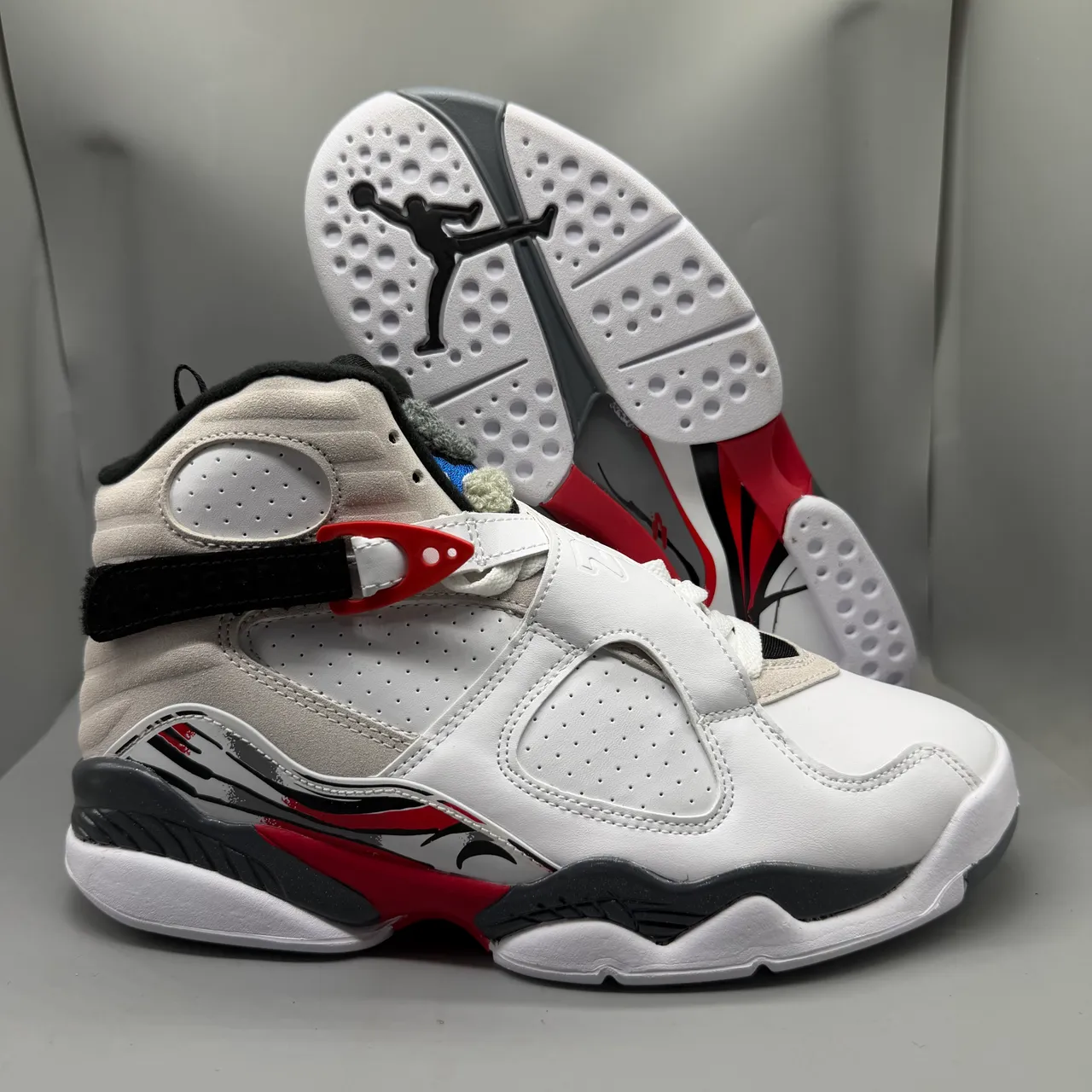 Air Jordan 8 White Red Black Basketball Shoes 2