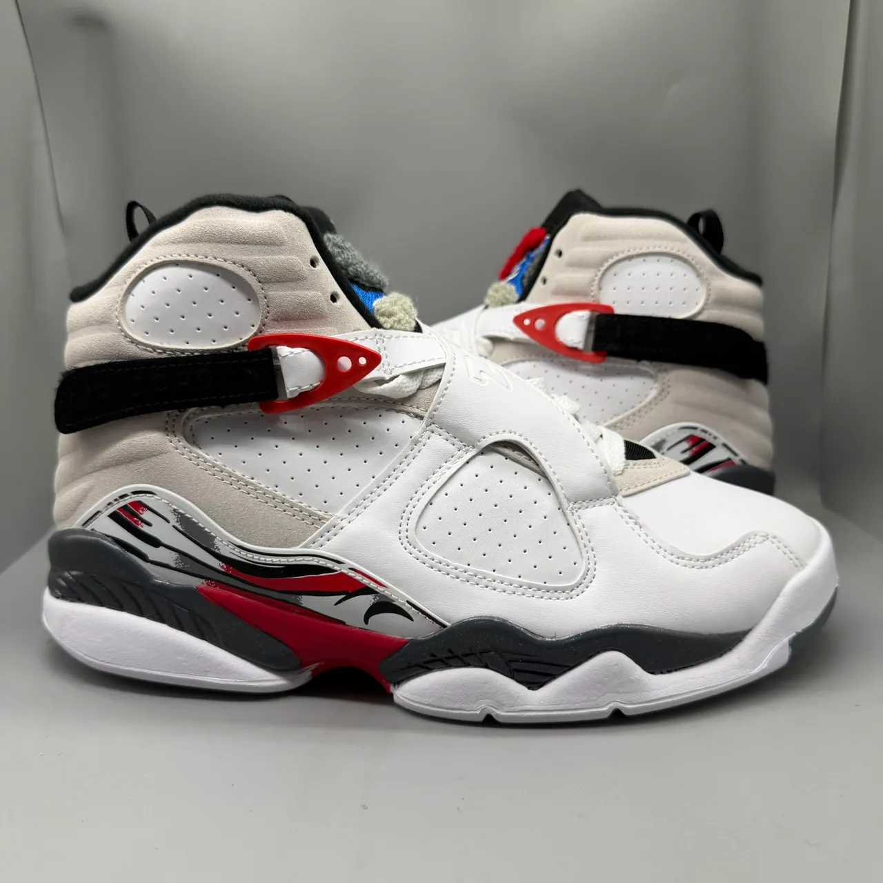 Air Jordan 8 White Red Black Basketball Shoes 3