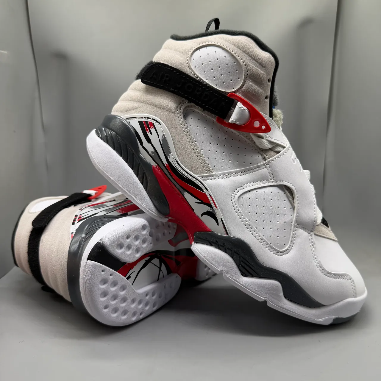 Air Jordan 8 White Red Black Basketball Shoes 4