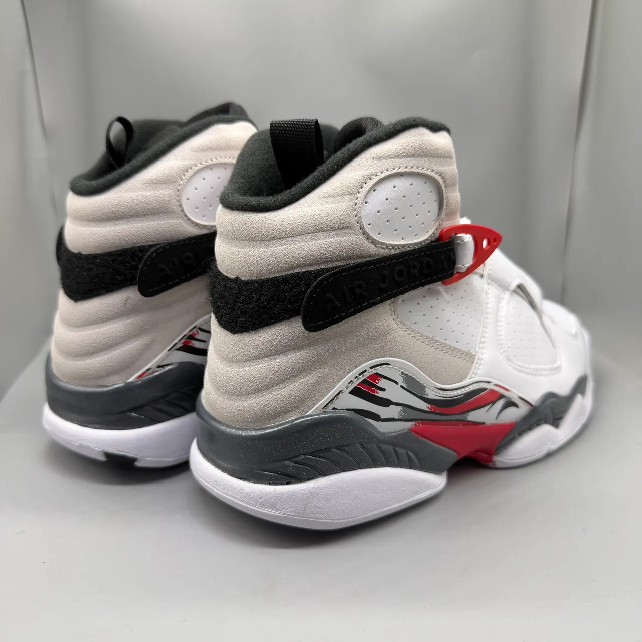 Air Jordan 8 White Red Black Basketball Shoes 5