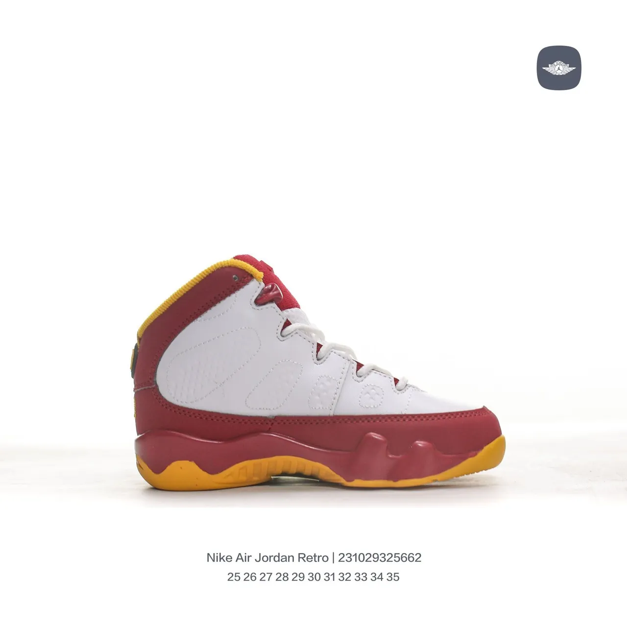 Air Jordan 9 Retro White Maroon Yellow Basketball Shoes 11