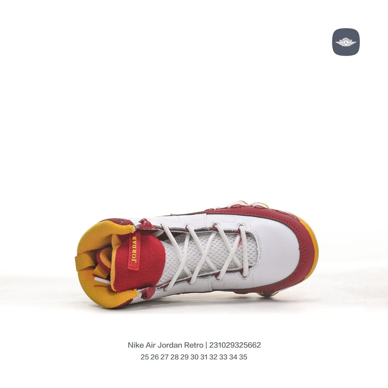 Air Jordan 9 Retro White Maroon Yellow Basketball Shoes 13
