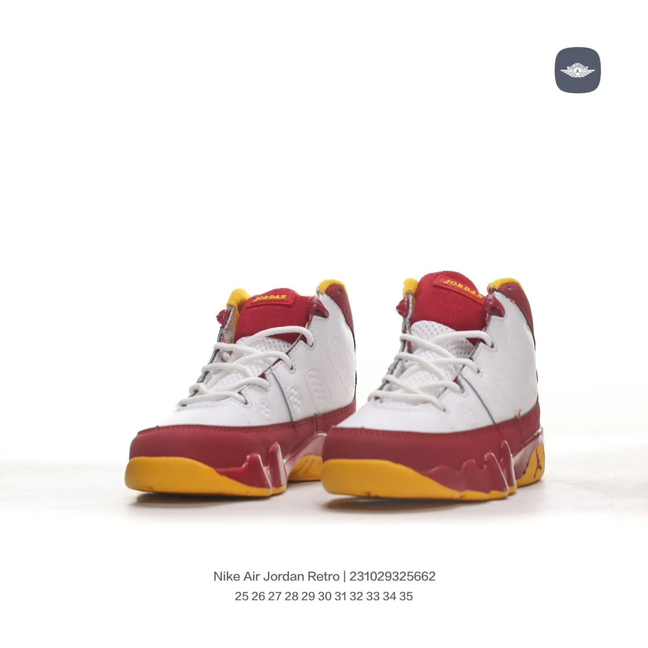 Air Jordan 9 Retro White Maroon Yellow Basketball Shoes 14