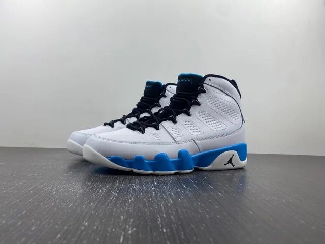 Air Jordan 9 White Blue Black Basketball Shoes 2