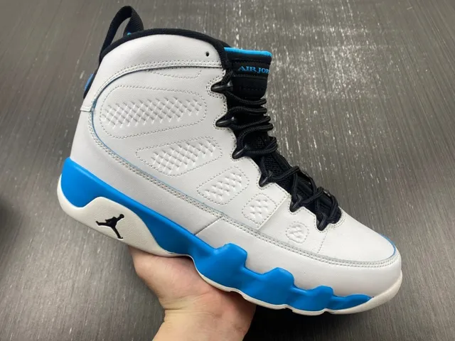 Air Jordan 9 White Blue Black Basketball Shoes 4