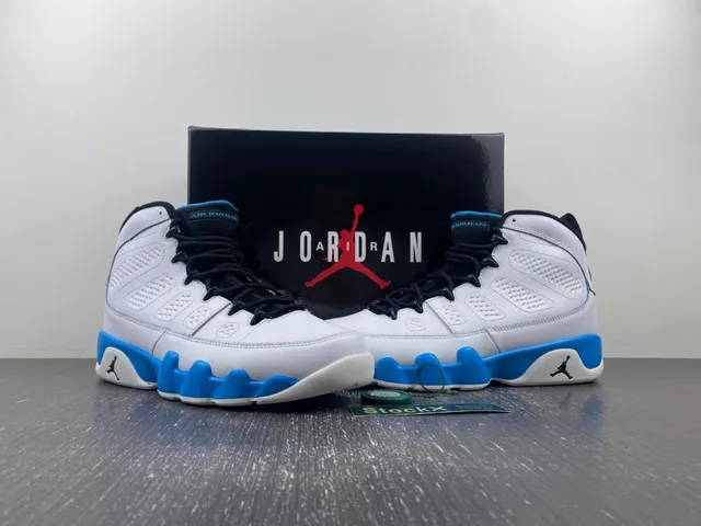 Air Jordan 9 White Blue Black Basketball Shoes 13