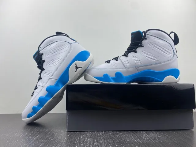 Air Jordan 9 White Blue Black Basketball Shoes 14