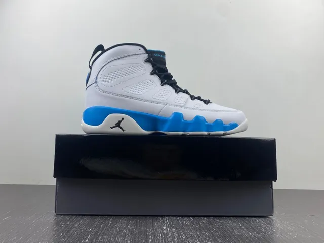 Air Jordan 9 White Blue Black Basketball Shoes 16