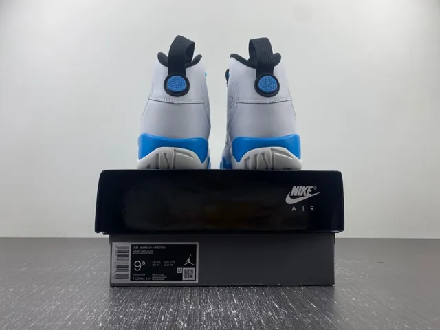 Air Jordan 9 White Blue Black Basketball Shoes 17