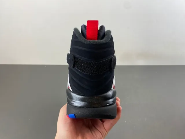 Air Jordan Tênis de Basquete Preto e Vermelho de Topo Alto com Tiras 4
