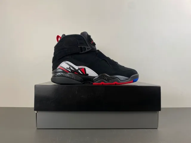 Air Jordan Tênis de Basquete Preto e Vermelho de Topo Alto com Tiras 15