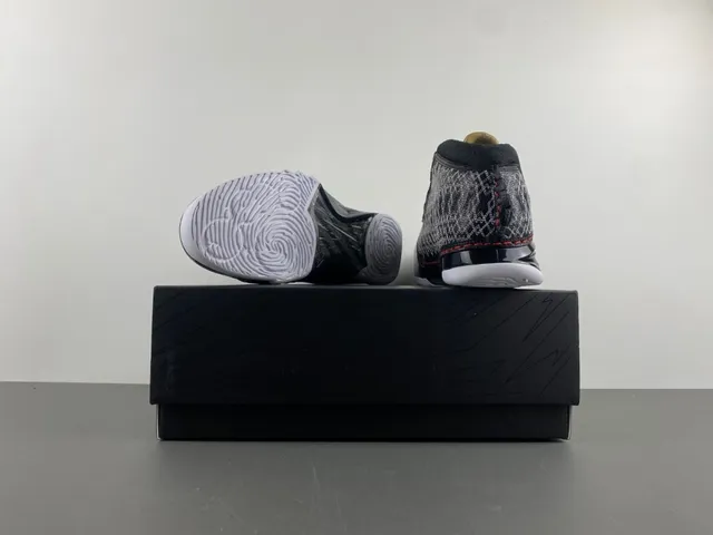 Air Jordan Black White High-Top Silhouette Woven Geometric Upper Basketball Shoes 17