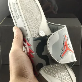 Air Jordan Hydro Camo Gray Red Slippers
