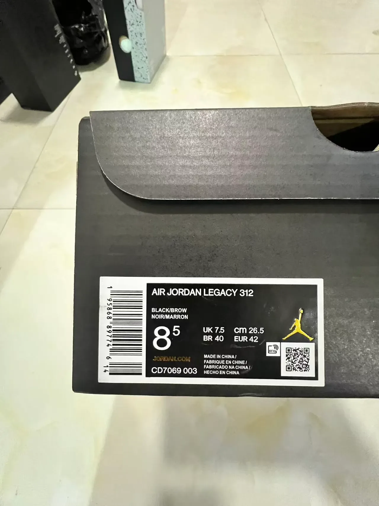 Air Jordan Legacy 312 কালো বাদামি বেইজ বাস্কেটবল জুতো 11