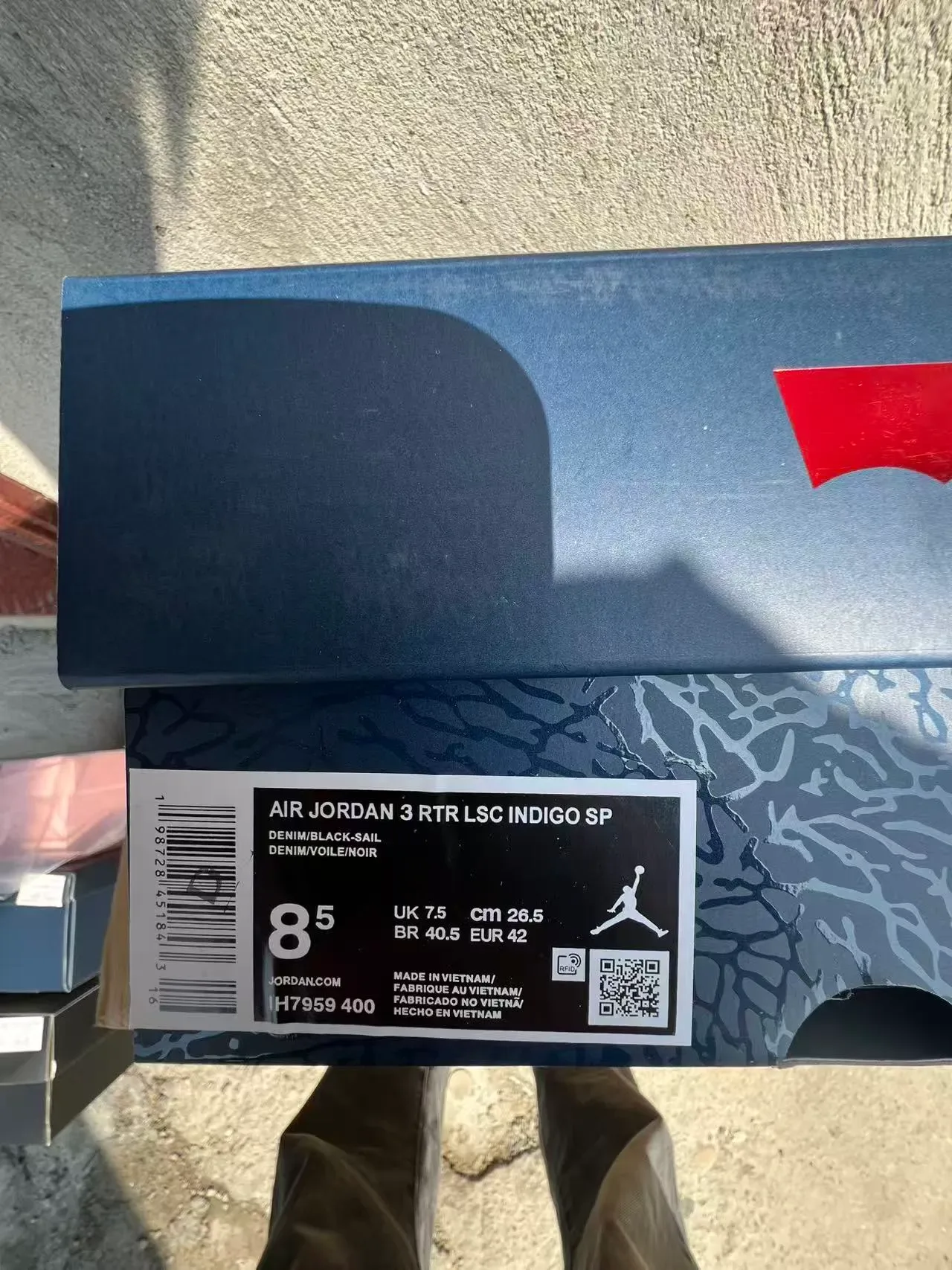 Air Jordan Navy Black Chaussures de Basketball Hautes avec Tige Texturisée en Denim 10