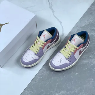 Air Jordan Zapatillas Lifestyle Morado Rosa Low-Top Perforado En La Punta