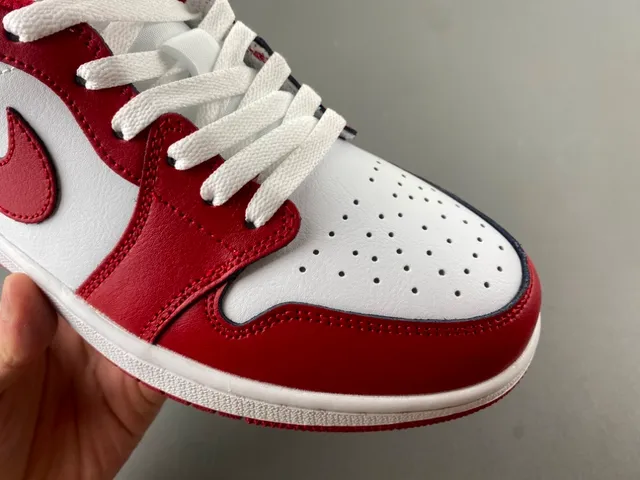 Air Jordan Red White Low-Top Leather Upper Lifestyle Sneakers 2