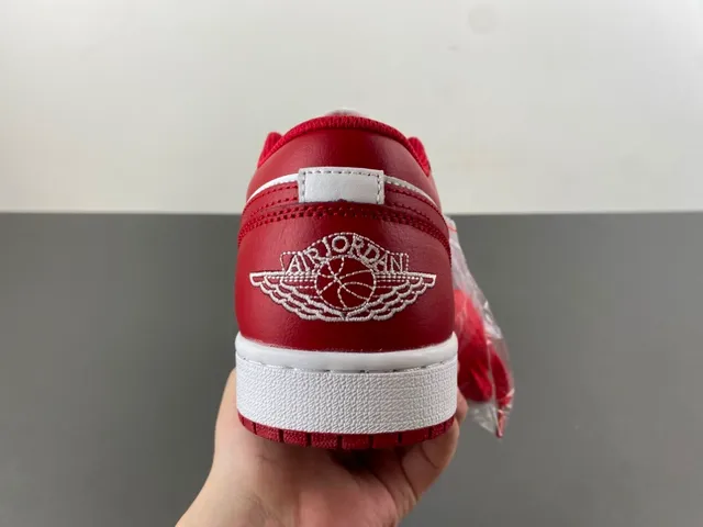 Air Jordan Red White Low-Top Leather Upper Lifestyle Sneakers 4