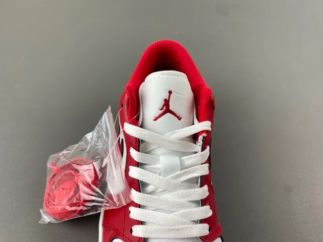 Air Jordan Red White Low-Top Leather Upper Lifestyle Sneakers 6