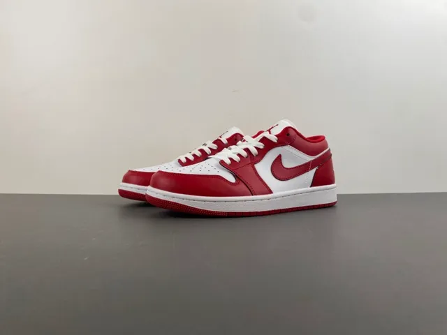 Air Jordan Red White Low-Top Leather Upper Lifestyle Sneakers 10