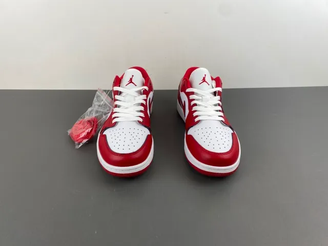 Air Jordan Red White Low-Top Leather Upper Lifestyle Sneakers 11
