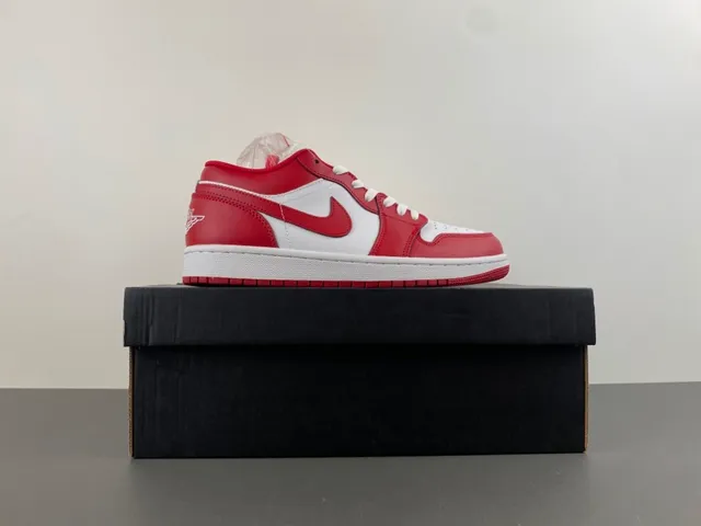 Air Jordan Red White Low-Top Leather Upper Lifestyle Sneakers 15