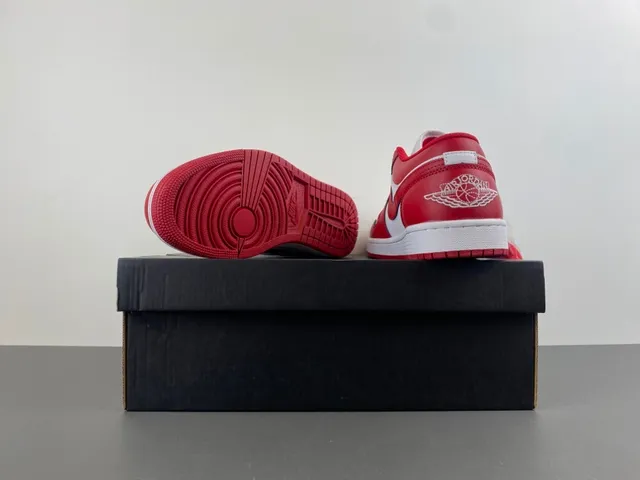 Air Jordan Red White Low-Top Leather Upper Lifestyle Sneakers 16