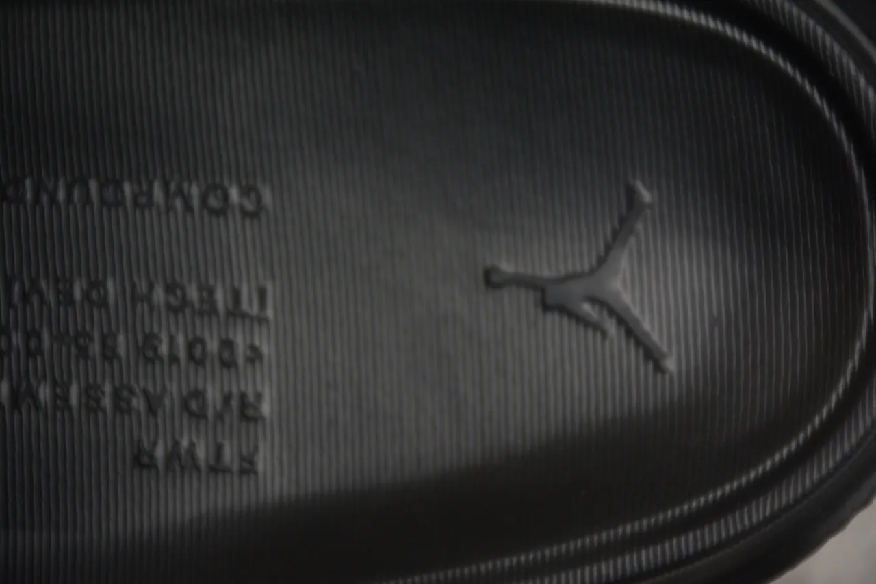Air Jordan Slide Black Silver Logo Slippers 3