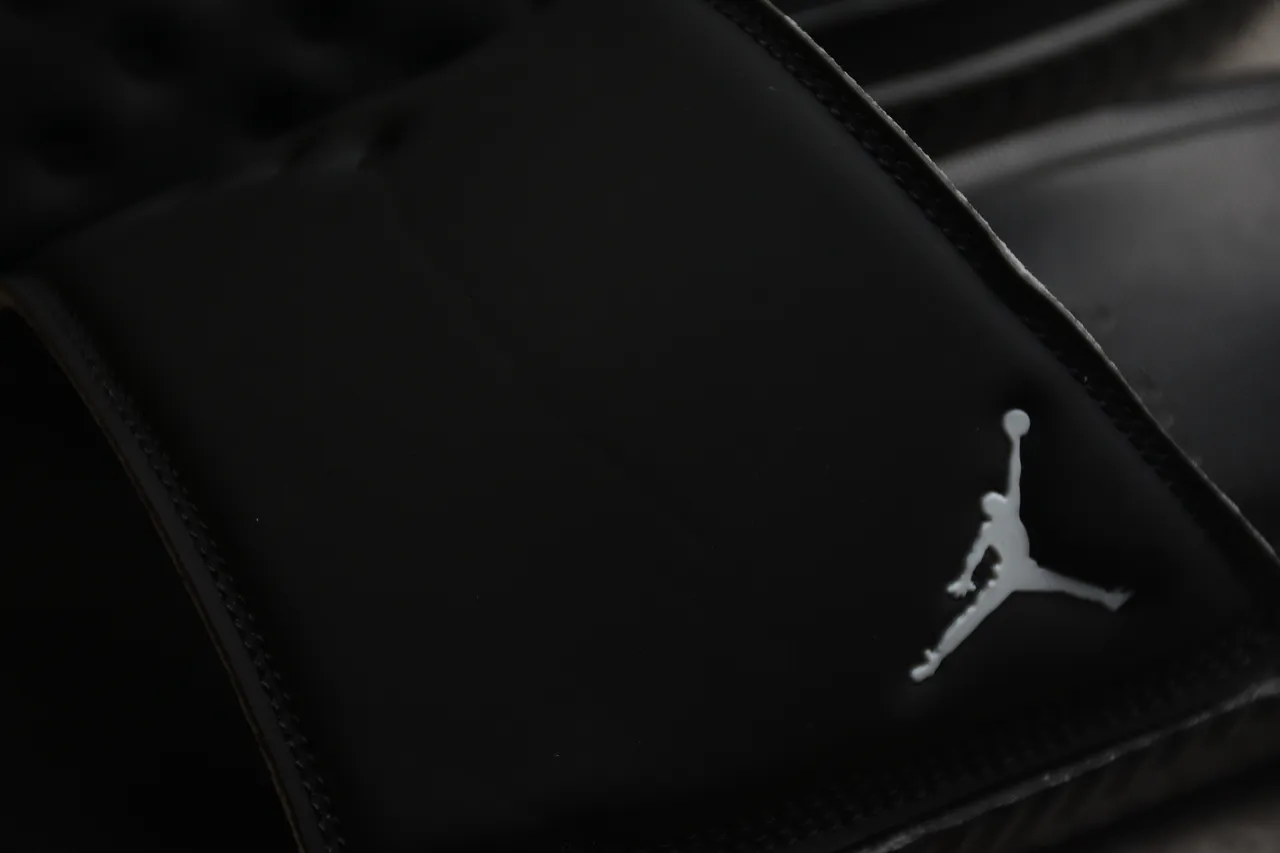Air Jordan Slide Black Silver Logo Slippers 6