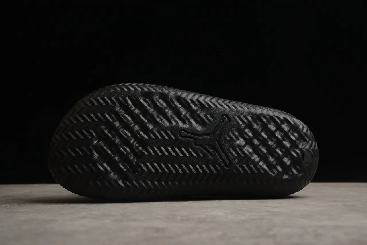 Air Jordan Slide Black Silver Logo Slippers 9
