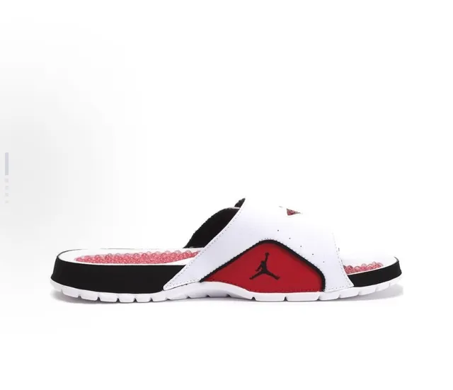 Air Jordan White Red Open-Back Slide Single-Strap Closure Slippers 3