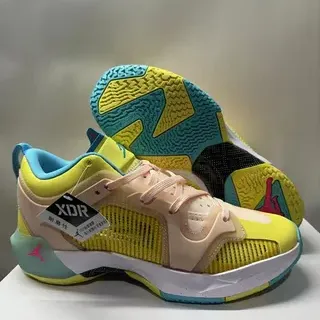 Air Jordan XIDR Yellow Peach Cyan Basketball Shoes
