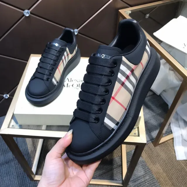 Alexander McQueen Oversized Sneaker Black and Check Panel Lifestyle Sneakers 2