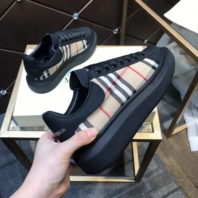 Alexander McQueen Oversized Sneaker Black and Check Panel Lifestyle Sneakers 4