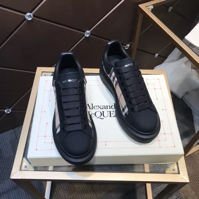 Alexander McQueen Oversized Sneaker Black and Check Panel Lifestyle Sneakers 6