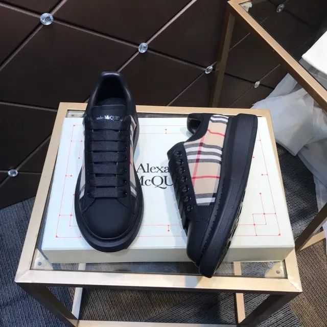 Alexander McQueen Oversized Sneaker Black and Check Panel Lifestyle Sneakers 7