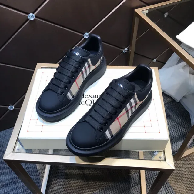 Alexander McQueen Oversized Sneaker Black and Check Panel Lifestyle Sneakers 8