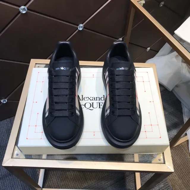 Alexander McQueen Oversized Sneaker Black and Check Panel Lifestyle Sneakers 9