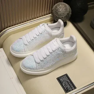 Alexander McQueen Oversized Sneaker Glitter White Lifestyle Sneakers