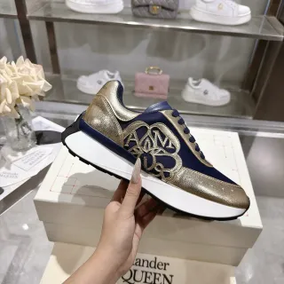 Alexander McQueen Oversized Sneaker Navy and Gold Lifestyle Sneakers