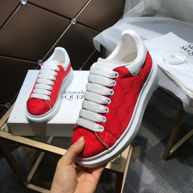 Alexander McQueen Oversized Sneaker Red Jacquard Lifestyle Sneakers 2