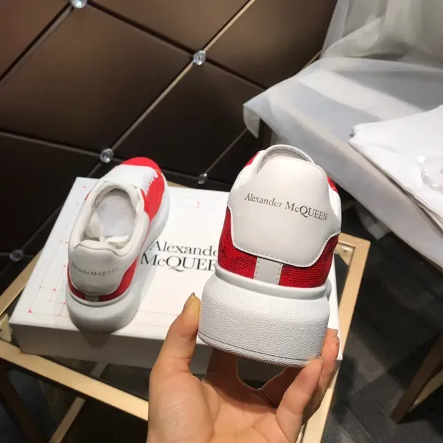 Alexander McQueen Oversized Sneaker Red Jacquard Lifestyle Sneakers 6